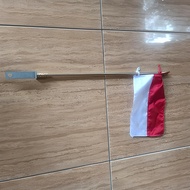 Tiang bendera sepeda mobil  motor cagak bahan besi cor stainless bonus bendera merah putih gratis