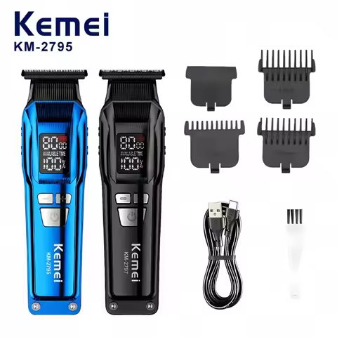 Kemei KM-2795 Sideburn Trimmer, USB Rechargeable, Smart Display Electric Hair Clipper, Salon Styling