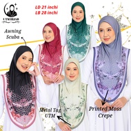 Tudung Sarung Moscrepe Printed | Corak | Batu Tabur | Awning Scuba | Metal Tag | Hijab Muslimah |015