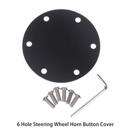 【F】Aluminum 6 Hole Steering Wheel Horn Button Delete Plate Cover 3.35" X 0.06" X 3.35" Auto Accessor