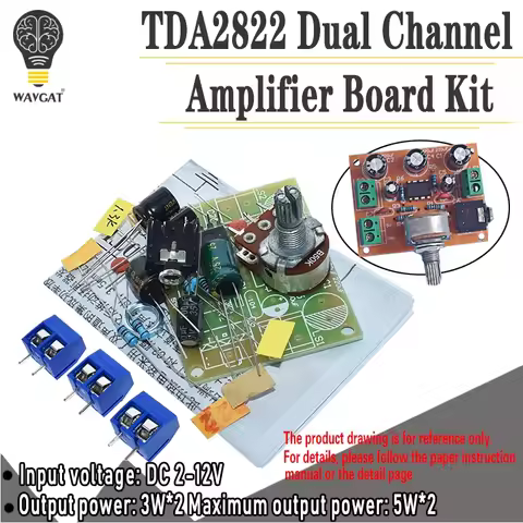TDA2822 TDA2822M 5W*2 Amplifier Board 1.8-12V 2.0 Channel Stereo Mini AUX Audio Amplifier Module AMP