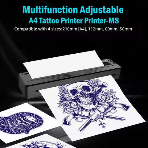Portable Tattoo Printer Thermal Tattoo Stencil Maker A4 Bluetooth Line Photo Drawing Printing Copier