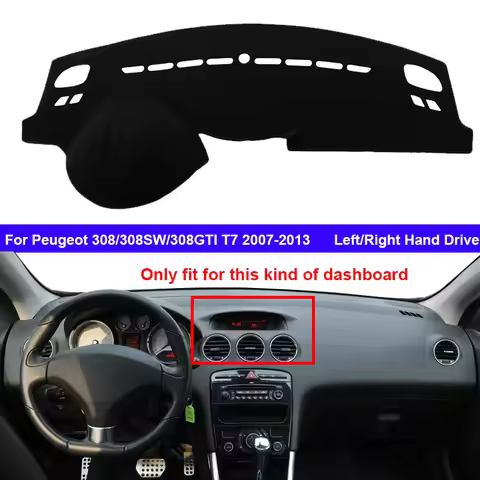 Car Inner Dashboard Cover For Peugeot 308 308SW 308GTI T7 2007 - 2013 Auto Dash Mat Carpet Sun shade