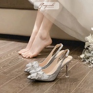 Lady Style 9P Glitter Leather High Heels with Bows High Heels for Women Heels