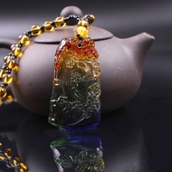[Ready Stock] Colorful Colorful Colorful Glass Maitreya Buddha Pixiu Necklace Node Rise Men Women Bu