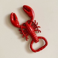 Kqp0330 Metal Crayfish Corkscrew Refrigerator Stickers Food Toys Food Kitchen Wine Opener Magnetic S