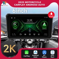 2025 Motorcycle Navigation System DVR 2K Front Rear Camera GPS TPMS CarPlay Android Auto Waterproof