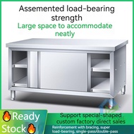 🔥Ready Stock🔥Stainless steel sliding door workbench Loading table Operating table/Stainless steel Kitchen cabinets