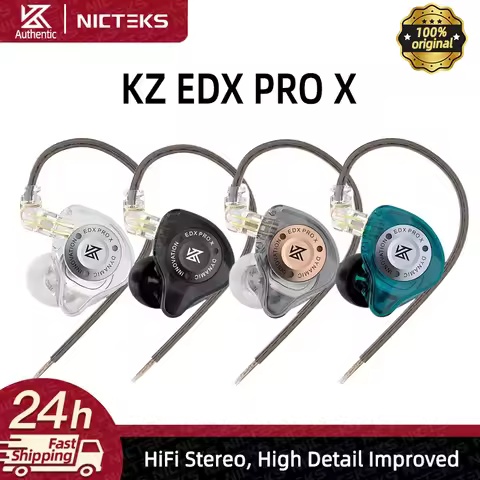 KZ EDX PRO X Wired Earbuds Dynamic Drive Earphone HIFI Bass Sport Noise Cancelling Headset With MIC 