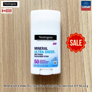 30% Sale!!!EXP.11-12/2025Neutrogena® Mineral Ultra Sheer Dry-Touch Face & Body Sunscreen Stick SPF 5