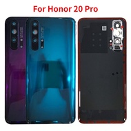 New Original Back Cover For Huawei Honor 20 Pro Back Battery Cover Rear Door Glass Housing Case With Camera Lens Replacement