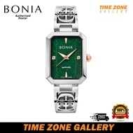 Bonia Sapphire Crystal Green Dial With Silver Strap Women Watch BNB10764-2393