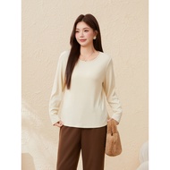 Small U-Neck Knitted Pit Strip T-Shirt EDZ5850