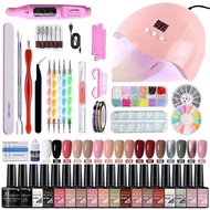 Manicure Nail Polish Glue 35-Piece Set Nail Mold Brush Manicure Manicure Lamp Tool Polishing Machine