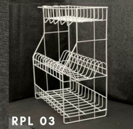 RAK piring susun 3 anti karat RPL03/rak piring dan RPL 03