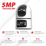 XIHANCAM Zoom 10X CCTV Lampu 8MP IP Kamera 360 CCTV Indoor 2 Lens CCTV Wifi Jarak Jauh Lewat HP