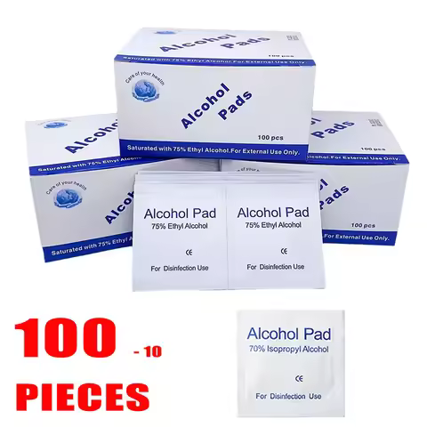 10/100Pcs Disposable Alcohol Cotton Pads Disinfectant Wipe Alcohol Tablets Home Outdoor Cleaning Car