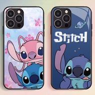 G-64 Cute Stitch HD Glass Casing for iphone 15 8 XR 6S XS 7 X 6 Plus Pro Max Case