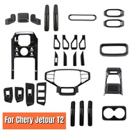 aihei สำหรับ Chery Jetour Traveler T2 2023 2024 Abs คาร์บอนไฟเบอร์ภายใน Patch Trim สติกเกอร์ภายในสีด