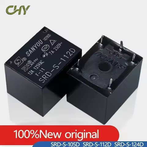 5Pcs/Lot Original New SANYOU SRD-S-105D SRD-S-112D SRD-S-124D 5PIN 10A 5VDC 12VDC 24VDC Power Relay 