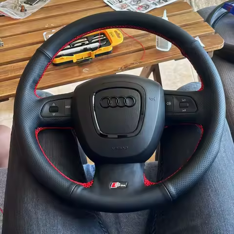 Custom Car Steering Wheel Cover Genuine Leather For Audi A3(8P) A4(B8) A5 A8 A8L Q7 RS4 S4 S5 S6 S8 