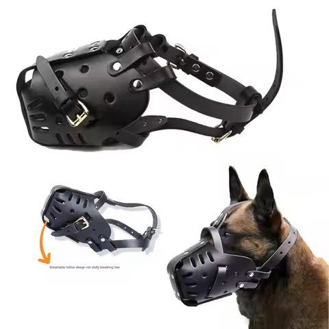 Leather Pet Dog Basket Muzzle German Shepherd Doberman Anti Bite Dog Mouth Cage Dog Training Defense