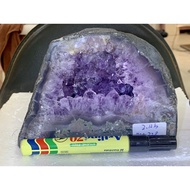 Amethyst Cave, Super Mini Small Crystal Cave, 2.12kg, Can Be Placed by the Computer