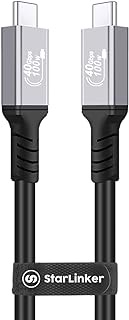 StarLinker USB4 Cable 1.6 ft, Supports Thunderbolt 4, 8K HD Display, 40 Gbps Data Transfer, 100W Charging USB C to USB C Cable, for Type-C Laptop, Hub, Docking, and More (1.6Ft)