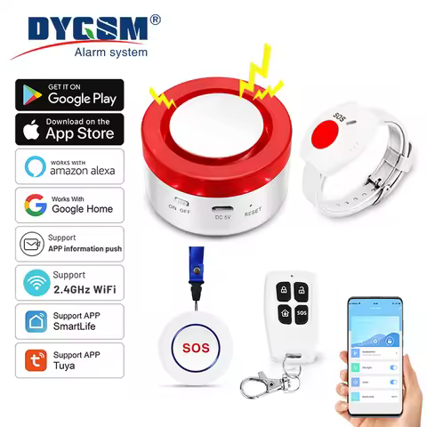 WiFi Panic Button for Elderly Senior Emergency Fall Alert Devices SOS Life Alarm Caregiver Pager Tuy
