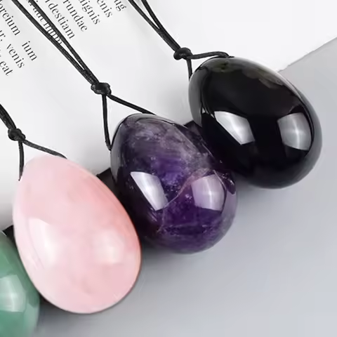 Natural Quartz Drilled Yoni Egg Set Jade Eggs Amethyst Kegel Balls Kegel Exercise Jade Ball Vaginal 