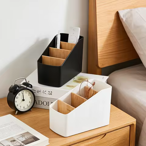 Remote Control Holder, TV Remote Organizer Tabletop Desktop, Storage Box for Makeup Brushes, Remote 
