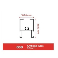 Aluminium Batangan 038 Ambang Atas Jendela Sliding (Sliding Window) Ekonomis 6M