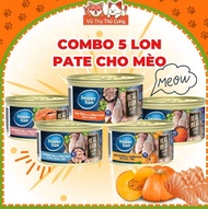 Combo 5 lon Pate Snappy Tom Premium cho Mèo 85g thịt gà cá ngừ và bí đỏ nhiều dinh dưỡng
