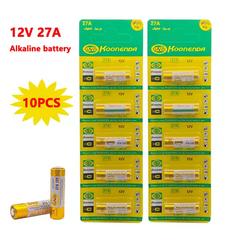 10PCS 27A 12V Dry Alkaline Battery A27 G27A 27MN MS27 GP27A L828 V27GA ALK27A for Alarm Remote Contr