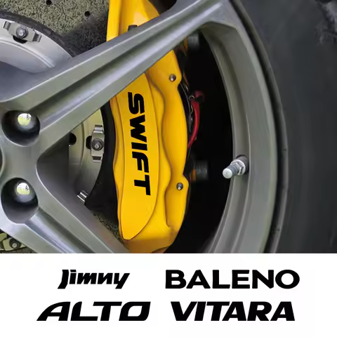 6PCS Heat Resistant Car Brake Caliper Stickers For Suzuki Jimny Swift Grand Vitara Ignis Alto Baleno