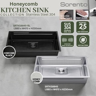 Sorento Honeycomb Texture SUS 304 Kitchen Sink with Faucet and Accessories | SRTKS8845/SRTKS8845-BL