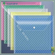 TAMAKO 10pcs/bag File Bag, A4 Reusable Document Bag, Durable Stationery with Buttons Transparent Sto