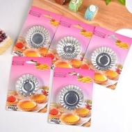 Hot Sale~4pcs Tinplate Egg Tart Mold Lace Egg Tart Chrysanthemum Cup Coconut Round Egg Tart Cup Port