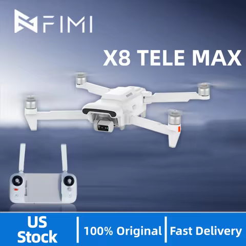 FIMI X8 Tele Max Drone 4K 60fps 3-Axis Gimbal with Wide-Angle 30x Hybrid Zoom AI Super Night Video D