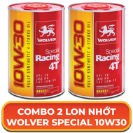 NHẬN QUÀ VỚI COMBO 2 LON - NHỚT XE TAY GA WOLVER SPECIAL RACING 10W30 - FULLY SYNTHETIC - 0.8L JASO