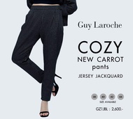 กางเกงขายาว กางเ﻿กงผู้หญิง Guy Laroche Pants กางเกงทำงานทรงสุภาพลาย Stripes สีดำคลาสสิค (GZ1JBL)