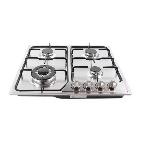 4-Burner NG Gas Stove Built-in Stainless Steel Gas Stove Durable Natural Gas Cooktop