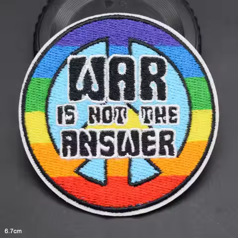 No War Is Not The Answer Embroidered Peace On Earth And Love Iron On Clothes Patches for Clothing An