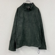 Eddie Bauer 半拉鍊抓絨外套，綠色，XL 碼，古著