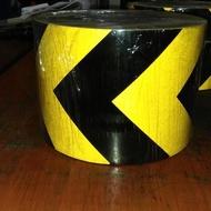 4" X 45 Meter Arrow Reflective Sticker - Yellow Black Arrow Scotch