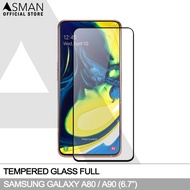 Tempered Glass Full Samsung Galaxy A80 / A90 | Anti Gores Kaca - Hitam