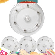 4Pcs Clear Lazy Susan Turntable, 6 Inch Acrylic Turntable Bearing for Decorating Cookies, Clear Swivel Organizer, Base candlered