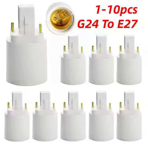 G24 To E27 LED Adapter Socket Halogen G24d-1 CFL Light G24d-2 Base Converter E27 To G24 Bulb Holder 