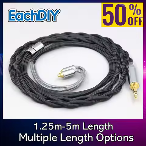 Palladium Nylon Graphene Gold Shield 99% Pure Silver Earphone Cable For Sennheiser ie200 IE300 ie600