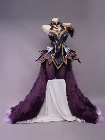 IN STOCK UWOWO League of Legend Cosplay Ahri Costume LOL Coven Ahri Costume with Ears Halloween Cost